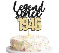 Gyufise 1Pcs Legend Since 1946 Cake Topper Glitter Eighty Five Happy 80th Birthday Cake Pick Cheers to 80 Years Cake Decoration for 80th Birthday Wedding Anniversary Party Decorations Supplies