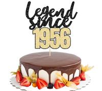 Gyufise 1Pcs Legend Since 1956 Cake Topper Glitter Seventy Five Happy 70th Birthday Cake Pick Cheers to 70 Years Cake Decoration for 70th Birthday Wedding Anniversary Party Decorations Supplies
