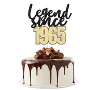 Gyufise 1Pcs Legend Since 1965 Cake Topper Glitter Sixty Happy 60th Birthday Cake Pick Cheers to 60 Years Cake Decoration for 60th Birthday Wedding Anniversary Party Decorations Supplies