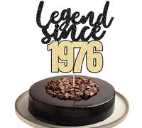 Gyufise 1Pcs Legend Since 1976 Cake Topper Glitter Fifty Five Happy 50th Birthday Cake Pick Cheers to 50 Years Cake Decoration for 50th Birthday Wedding Anniversary Party Decorations Supplies