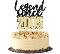 Gyufise 1Pcs Legend Since 2005 Cake Topper Glitter Twenty Five Happy 21st Birthday Cake Pick Cheers to 21 Years Cake Decoration for 21st Birthday Wedding Anniversary Party Decorations Supplies