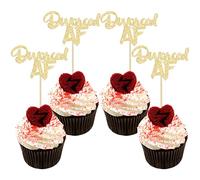 Gyufise 24 Pack Divorced AF Cupcake Toppers Gold Glitter Break Up Single Boy Bye Cupcake Picks Decorations for Divorce Break Up Party Decorations Thank You Next Party Supplies