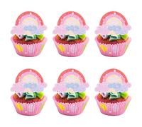 Gyufise 24 Pcs Rainbow Clouds Cupcake Toppers - Glitter Red Cupcake Picks for Boys & Girls - Rainbow Theme Baby Shower & Birthday Party Decorations