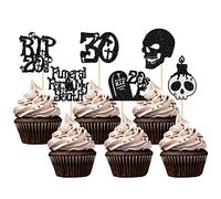 Gyufise 24-Piece Glitter 'Death to My 20s' Cupcake Toppers for Birthday Parties