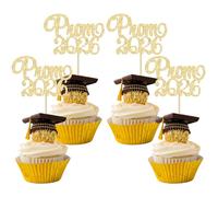 Gyufise 24Pcs Prom 2026 Cupcake Toppers 2026 Graduation Cupcake Picks 2026 Graduation Class of 2026 Cake Decorations For Grad Party Cake Decorations Gold