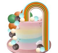 Gyufise 26Pcs Rainbow Cake Toppers DIY Baking Colorful Balls Cake Decorations for Wedding Anniversary Baby Shower Birthday Party Supplies Blue