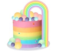 Gyufise 26Pcs Rainbow Cake Toppers DIY Baking Colorful Balls Cake Decorations for Wedding Anniversary Baby Shower Birthday Party Supplies Multicolor