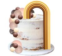 Gyufise 26Pcs Rainbow Cake Toppers DIY Baking Colorful Balls Cake Decorations for Wedding Anniversary Baby Shower Birthday Party Supplies Multicolor