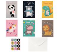 Gyufise 36Pcs Jungle Animal Theme Thank You Cards Thank You Notes with 36Pcs Envelopes and Stickers Baby Shower Thank You Cards Wedding Thank You Cards for Wedding Baby Shower Bridal Shower