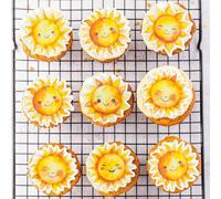 Gyufise 54Pcs Edible Sun Cupcake Toppers Wafer Paper Sunflower Smile Face Cupcake Picks Edible SunShine Cupcake Decorations for Baby Shower Kids Boys Girls Birthday Wedding Party Supplies