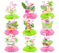 Gyufise 9 Pack Flamingo Honeycomb Centerpieces Decorations Hawaii Luau Table Toppers Flamingo Party Table Centerpieces Summer Tropical Aloha Hawaiian Luau Party Supplies Pink