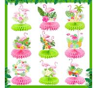 Gyufise 9 Pack Flamingo Honeycomb Centerpieces Decorations Hawaii Luau Table Toppers Flamingo Party Table Centerpieces Summer Tropical Aloha Hawaiian Luau Party Supplies Pink