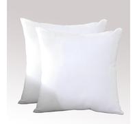 Gyulin Pack of 2 100% Cotton 300 Thread Count Square Home Decorative Throw Pillow Protector Pillow Covers Sofa Couch Cushion Pillowcases with Hidden Zipper Only Cover No Insert 50x50cm White