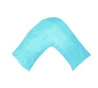 Gyulin Silky Soft Satin Soild Envelope Style V Shaped/Tri/Boomerang Pillow Cover Pillowcase Pillow Protector Cushion Cover for Orthopaedic/Pregnancy/Nursing Pillows,Only Cover No Insert Water Blue