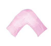 Gyulin Silky Soft Satin Soild Envelope Style V Shaped/Tri/Boomerang Pillow Cover Pillowcase Pillow Protector Cushion Cover for Orthopaedic/Pregnancy/Nursing Pillows,Only Cover No Insert Pink