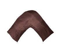 Gyulin Silky Soft Satin Soild Envelope Style V Shaped/Tri/Boomerang Pillow Cover Pillowcase Pillow Protector Cushion Cover for Orthopaedic/Pregnancy/Nursing Pillows,Only Cover No Insert Chocolate