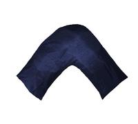 Gyulin Silky Soft Satin Soild Envelope Style V Shaped/Tri/Boomerang Pillow Cover Pillowcase Pillow Protector Cushion Cover for Orthopaedic/Pregnancy/Nursing Pillows,Only Cover No Insert Navy Blue