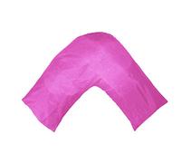 Gyulin Silky Soft Satin Soild Envelope Style V Shaped/Tri/Boomerang Pillow Cover Pillowcase Pillow Protector Cushion Cover for Orthopaedic/Pregnancy/Nursing Pillows,Only Cover No Insert Rose