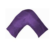 Gyulin Silky Soft Satin Soild Envelope Style V Shaped/Tri/Boomerang Pillow Cover Pillowcase Pillow Protector Cushion Cover for Orthopaedic/Pregnancy/Nursing Pillows,Only Cover No Insert Purple