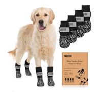 GYURO Anti Slip Dog Socks to Prevent Licking Paws, Small Medium Large Senior Dogs, Traction Control Dog Paw Protectors for Hardwood Floors (Black, XL)