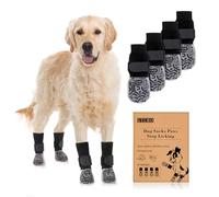 GYURO Dog Paw Protectors, 2 Pairs Anti Slip Dog Socks with Grips, Adjustable, for Hardwood Floors, Indoor Walking (XL)
