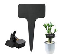 GYWHOOFT 200 x Plant Labels, 10 x 6 cm T-Markers for Plants, for Plastic Labels for Garden Plants, Seeds Herbs in Pots, (Black)