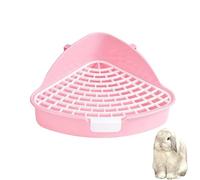 GYWHOOFT Rabbit Bath, 24.8 x 20.5 x 10.5 cm with Grid Triangular Potty Corner Bedding Box Pet Pan Toilet Box for Small (Pink)