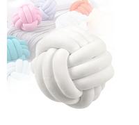 GYWZTJ Knot Ball Pillow, Knot Cushion, Knotted Ball Throw Pillow Ultra Soft Companionship Decorative Hand-woven Knotted Ball Lamb Velvet Sofa Cushion, for Home, Bedroom, Sofa, 26 × 26cm (White)