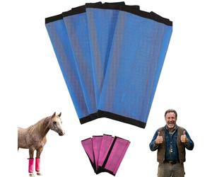 GYWZTJ Mini Donkey Fly Boots, Breathable Mesh Protectores Para Caballos, Loose Fitting & Non-slip, 360°leg Protection with Adjustable for Mini & Farm Donkeys, Leg Boots for Turnout