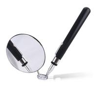 Gyxcelc Automotive Telescopic Inspection Mirror Round Handle Mechanics Mirror Tool Stainless Steel Universal Folding Telescopic Round Mirror for Mechanics Cars maintenance 80mm Diameter,Black