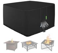 GYXZ Fire Pit Cover Square ( 32”L x 32”W x 16”H ) Heavy Duty 600D Polyester with PVC Coating Material, Weather Resistant and Waterproof, Fire Pit/Bowl Cover, Black