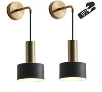 GYY KEFA Battery Operated Wall Lights Indoor with Remote,2 Pieces of Bedroom Bedside Chandelier Modern Minimalist LED Light Luxury Living Room Study Wall Lamp Porch Staircase Aisle Lamps