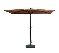 GYYDXXFC 2.6M Tall Half Round Side Post Umbrella, Patio Umbrella With Crank For Easy Opening, Waterproof Canopy, Stable Base For Outdoor Café, Balcony(Coffee color)