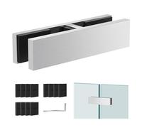 Gyykzz 1 Pack T316 Marine Grade Railing Glass to Glass Clamp, 180 Degree Double Side Bracket for Balustrade, Stainless Steel Brushed Finish Railing Clip Holder for Pool Fence, Balustrade, Balcony Deck