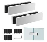 Gyykzz 2 Pack T316 Marine Grade Railing Glass to Glass Clamp, 180 Degree Double Side Bracket for Balustrade, Stainless Steel Brushed Finish Railing Clip Holder for Pool Fence, Balustrade, Balcony Deck