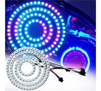 gyyuok 2PCS 8/16/24/35/45 LEDs Multi-colour Ring Headlight Lamp 28mm/48mm/73mm/97mm/120mm LED Car Ring DC 5V WS2812B RGB LED Angel Eyes Halo Ring Lighting for Cars & Motorcycles (16 LEDs/48MM)
