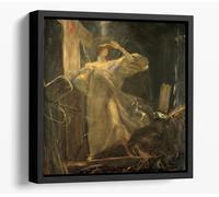 Gyzis Nikolaos - Archangel, study for the Foundation of the Faith. Canvas Floater Frame Square Print Picture Art - Black Frame 20 inch wide x 20 inch high
