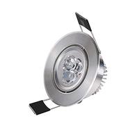 GYZLZZB Silver Round Recessed LED Small Spotlight Ceiling Living Room 3W Ceiling Lighting Downlight Showcase Light Mini Wine Cabinet Light Panel Down Lamp Cut Out 55-60mm (Color : Warm Light)