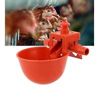 GYZOUKA 10pcs Chicken Poultry Drinking Water Bowl - Automatic Filling Water Cup Tool for Quail - Red Color