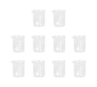 GYZOUKA 10PCS Laboratory Glass Beaker 50ml Clear Scale Line Beakers Graduated Cylinder with Borosilicate Glass for Industrial Teaching Home Experiments