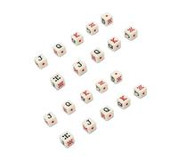 GYZOUKA 20Pcs Spanish Poker Dice, Plastic Table Game Dice Set with Clear Alphanumeric Dots, for Board Games and Digital Teaching