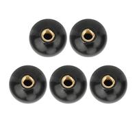 GYZOUKA 5Pcs Black Round Ball Engineering Plastic Lever Knob, Durable Replacement Parts for Machine Tools, M10 Thread Knob with Copper Nut