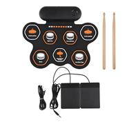 GYZOUKA Electronic Drum Set, Portable Hand Roll Drum Kit with 7 Pads 3 Styles Drumsticks Foot Pedal, for Travel Outdoor Practice