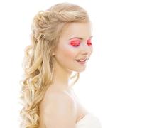 GYZOUKA LED False Eyelashes Light with Glowing Makeup Strip Lashes Lamp Lightweight for Party Bars Nightclubs Halloween (Red)