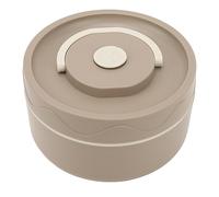 GYZOUKA Thermal Cooking Pot 420ml Double Layer Portable Round Shape Thermal Lunch Container with 304 Stainless Steel Plastic for Work School Outdoor (Insulated Style, Dark Coffee)