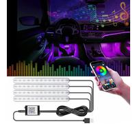 GZ5CG Car Footwell Lights RGB Interior Ambient Lighting Underdash Footwell Lights with APP Control & Music Sync, 16 Million Colors DIY Mode, USB 5V