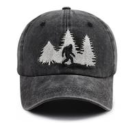 GzacDeope Bigfoot Hat for Women Men, Adjustable Embroidered Cotton Baseball Cap, Bigfoot Black, One Size