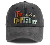 GzacDeope The Golf Father Hat for Men, Funny Adjustable Cotton 3D Embroidered Dad Baseball Cap, Black, One size