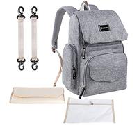 GZBABY Diaper Bag Waterproof Multifunctional Travel Backpack Large Capacity Nappy Bag,Newborn Gift for Mom(Grey)