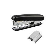 GZBABY Mini Stapler Built in Stapler Remover, Effortless Stapler with 1000 Staples for Office School Travel, 12 Sheet Capacity (Black)